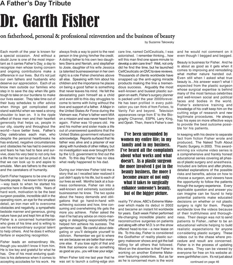 Dr. Garth Fisher In Beverly Hills Times Page 1